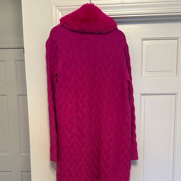 AKIRA Vibrant Pink Teddy Jacket with Fur Trim - Picture 5 of 5